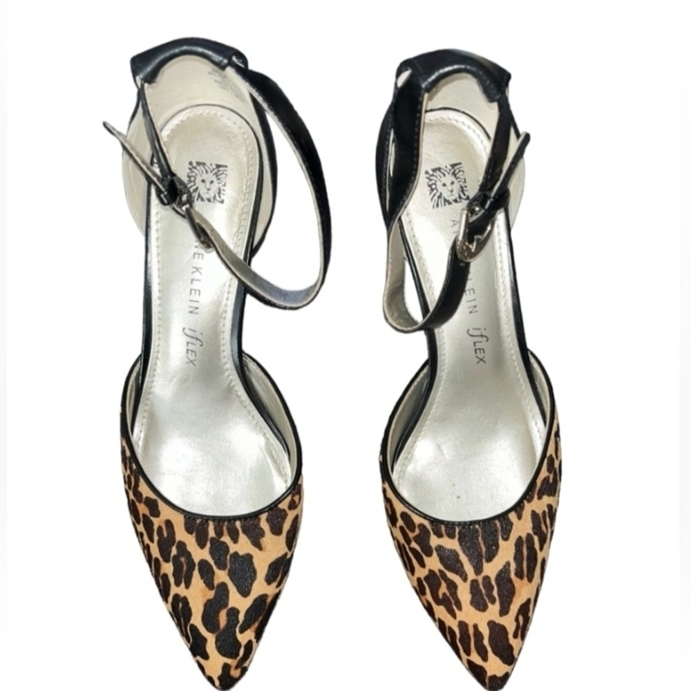 NWOT Ann Klein Black and Tan Leopard Heels